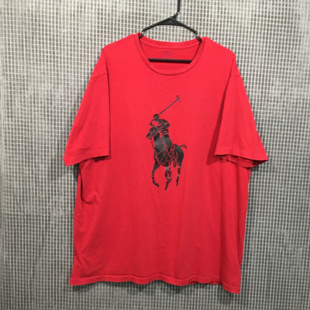 Polo Ralph Lauren Big Pony Red T-Shirt Mens 2LT Tall Big & Tall‎ Cotton Tee
